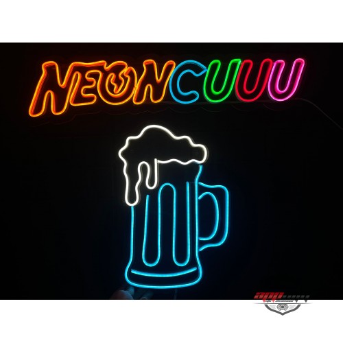 Bar Bira Köpüklü Kupa Dekoratif Neon Led Tablo, Neon Duvar Tabela